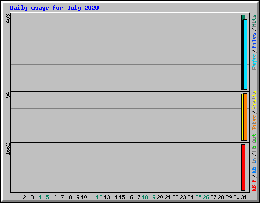 Daily usage for July 2020