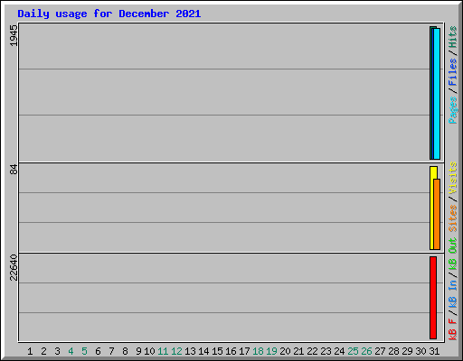 Daily usage for December 2021