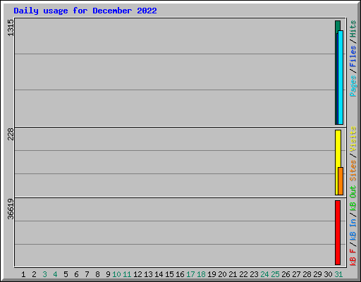 Daily usage for December 2022