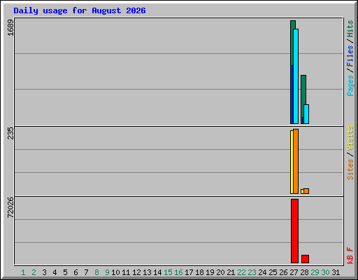 Daily usage for August 2026