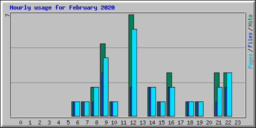 Hourly usage for February 2020