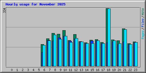 Hourly usage for November 2025