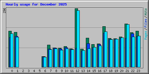 Hourly usage for December 2025